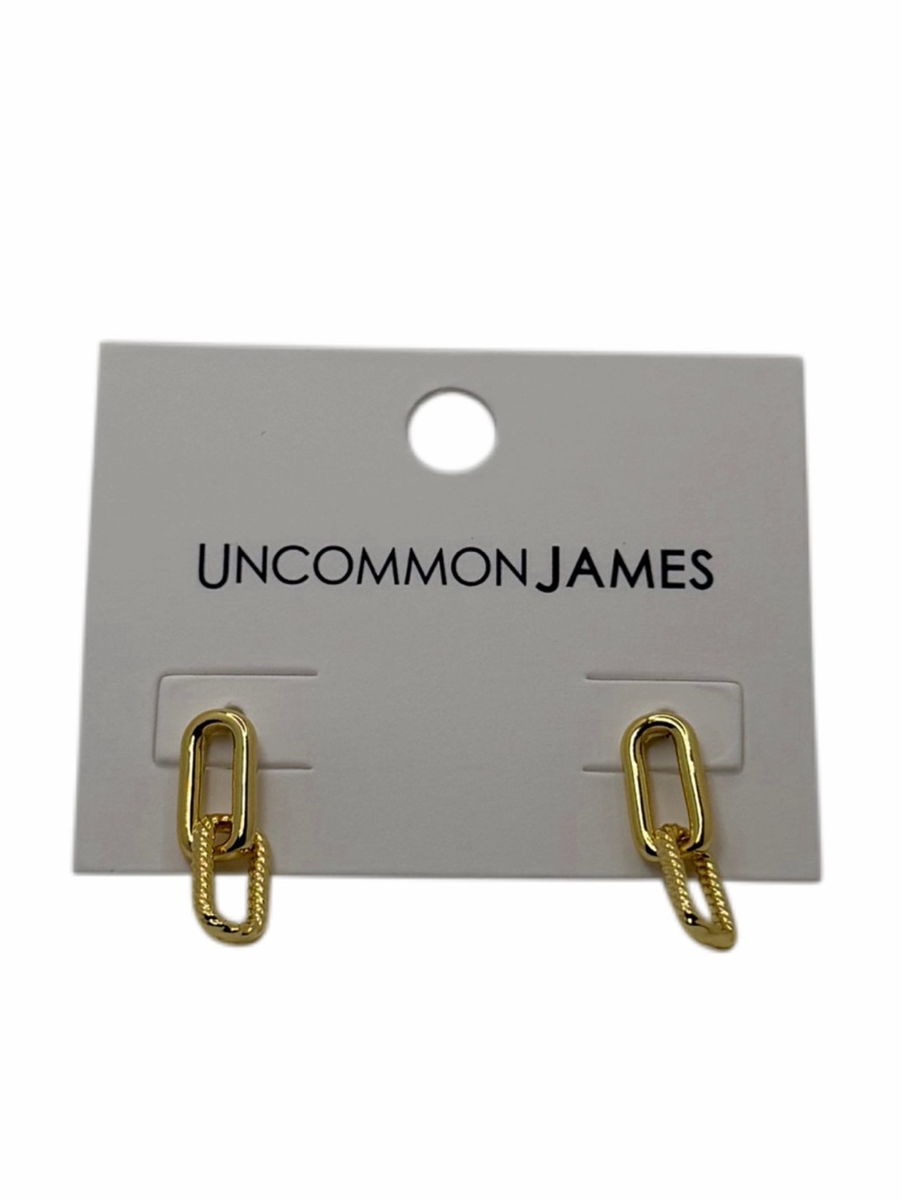 Uncommon James Polished Gold Double Link Earrings